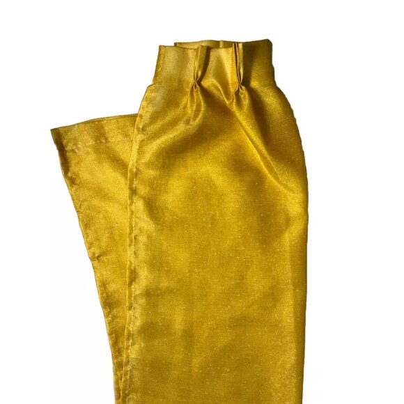 Set 4 Vintage 1960s Curtains Panels Yellow Sheer Pinch Pleat Drapes 82 in Long - Picture 2 of 7